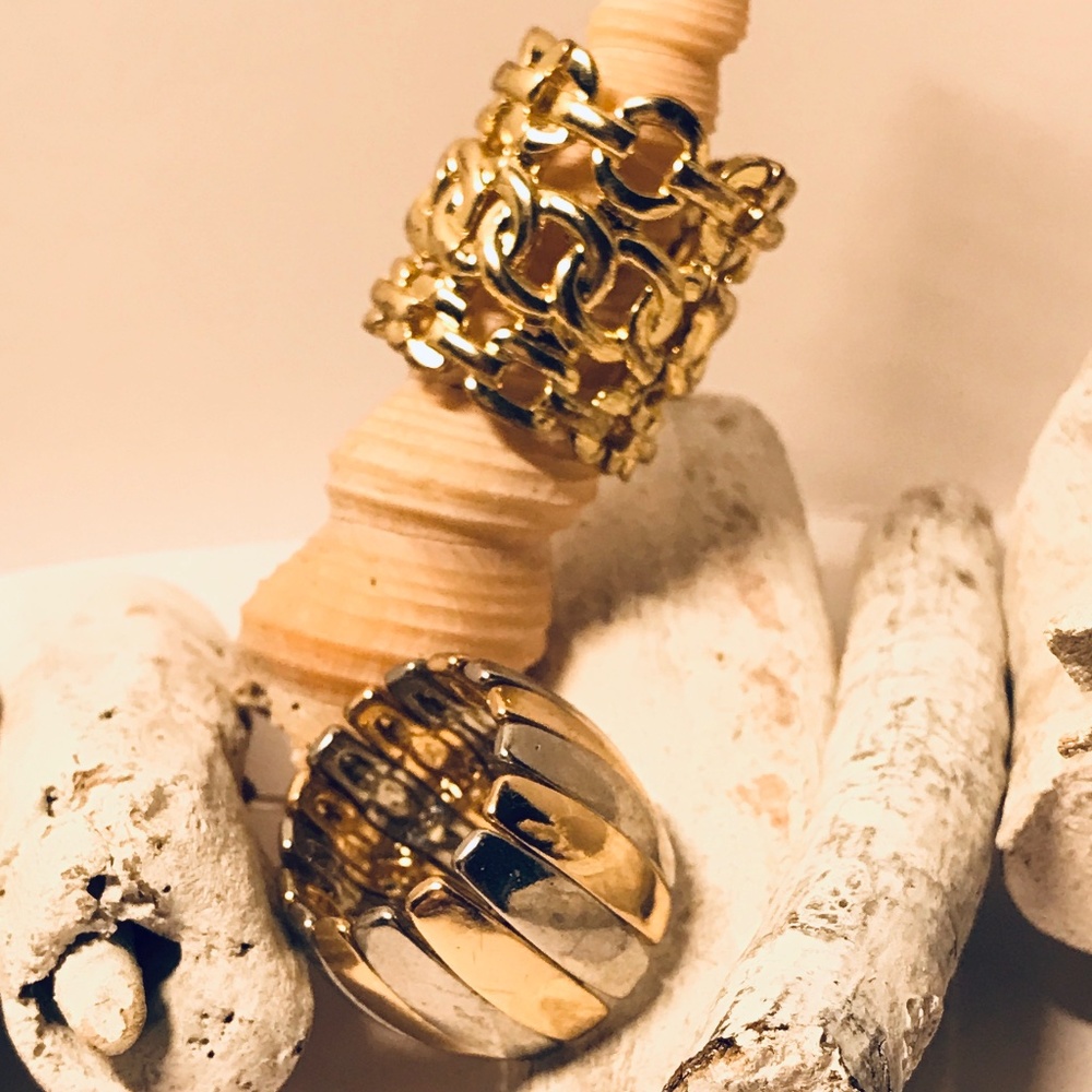 Two Gold and Silver Toned Rings